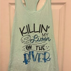 Mint Green Graphic Tank Top